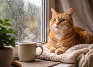 Comportamento dei gatti quando piove