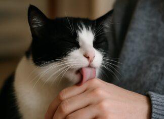 Gatto che lecca il padrone: affetto o stress? Gatto che lecca il padrone