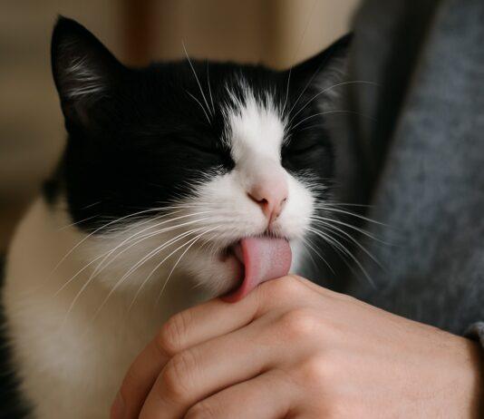 Gatto che lecca il padrone: affetto o stress? Gatto che lecca il padrone