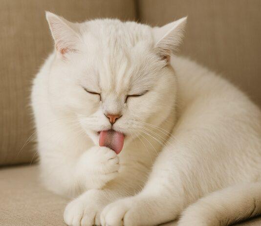 Gatto che si lecca compulsivamente: stress o patologia? Gatto che si lecca compulsivamente