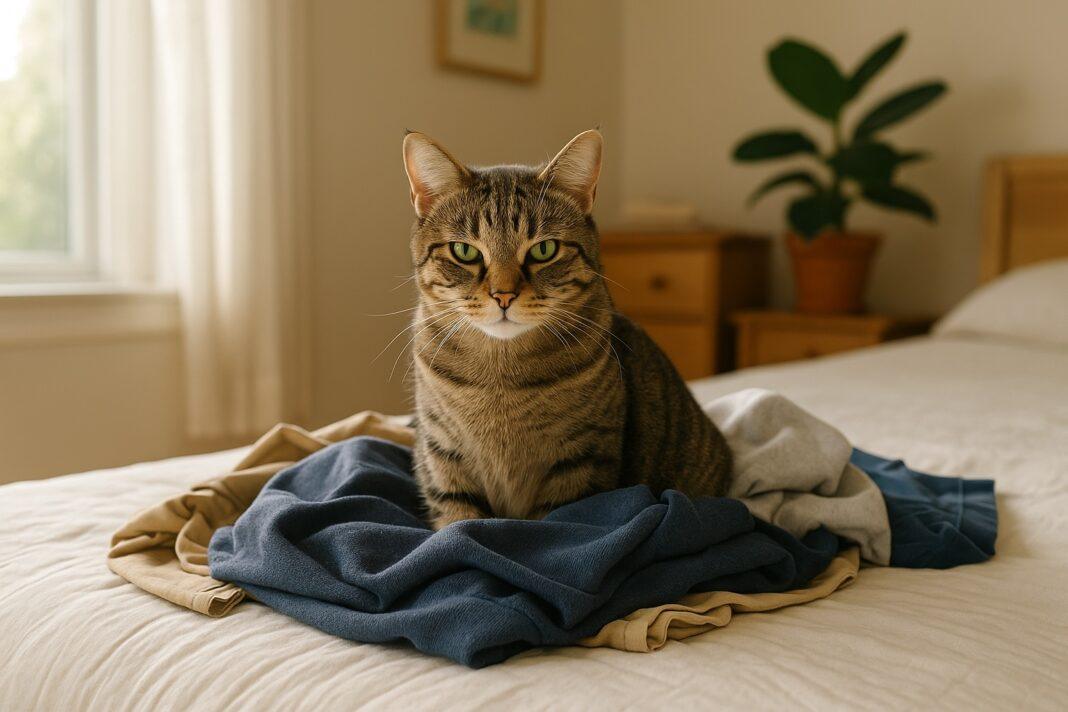 Gatto che si siede sulla tua roba Gatto che si siede sulla tua roba