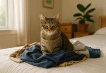 Gatto che si siede sulla tua roba: controllo territoriale o bisogno di attenzione? Gatto che si siede sulla tua roba