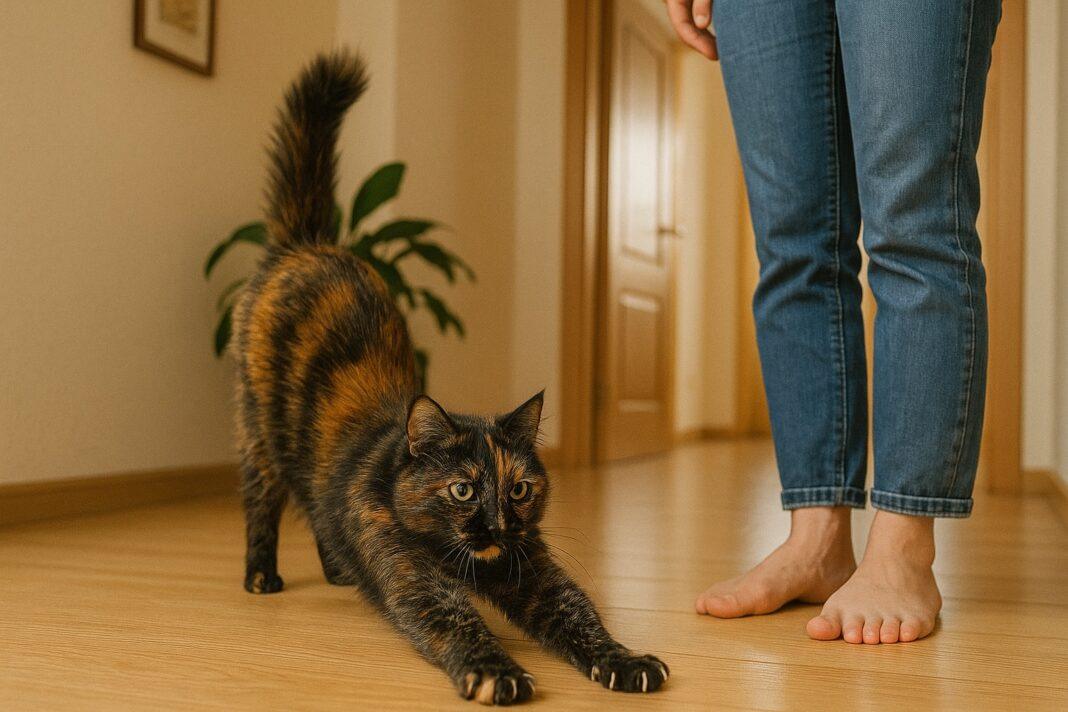 Gatto che si stiracchia davanti a te Gatto che si stiracchia davanti a te