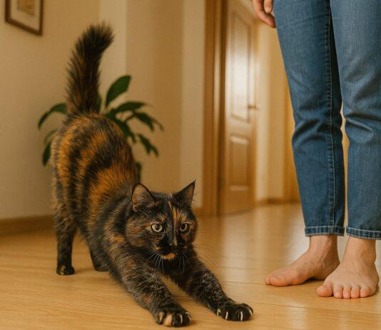 Gatto che si stiracchia davanti a te: segnale sociale sottovalutato Gatto che si stiracchia davanti a te