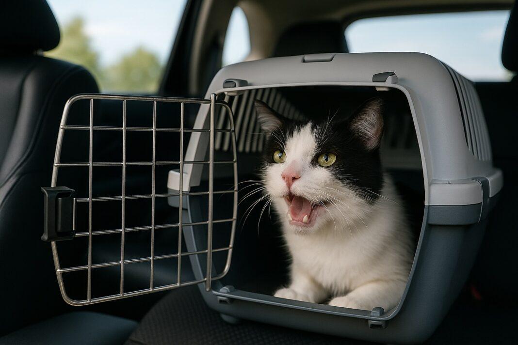 Gatto che soffre il mal d’auto Gatto che soffre il mal d’auto