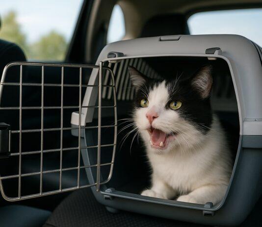 Gatto che soffre il mal d’auto