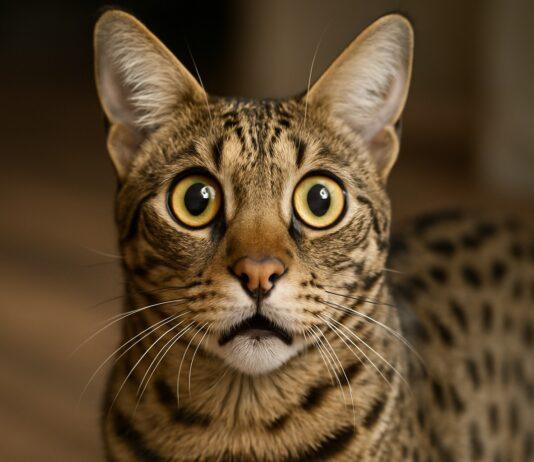 Gatto che spalanca gli occhi