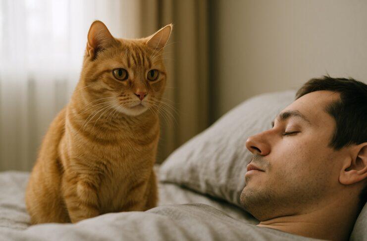 Gatto che ti guarda dormire: cosa significa davvero Gatto che ti guarda dormire