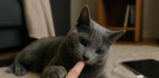 Gatto che ti mordicchia le dita