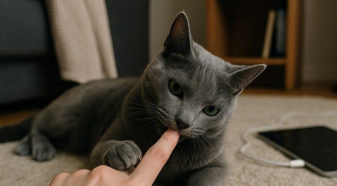 Gatto che ti mordicchia le dita: gioco, affetto o avviso? Gatto che ti mordicchia le dita