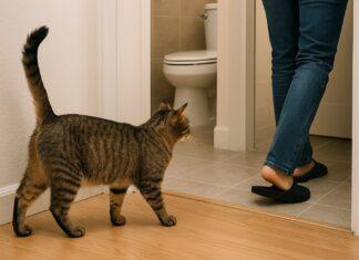 Perché il gatto ti segue in bagno? Tutti i motivi e cosa fare Gatto che ti segue fino in bagno