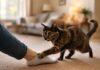 Gatto che ti tocca con la zampa e poi scappa