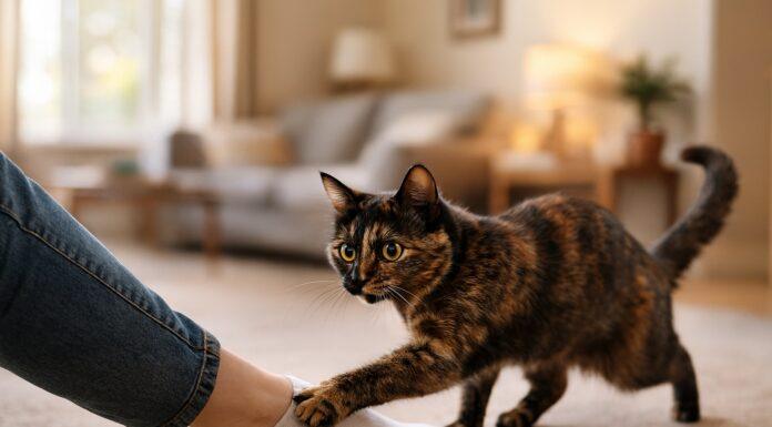 Gatto che ti tocca con la zampa e poi scappa: gioco o test sociale? Gatto che ti tocca con la zampa e poi scappa