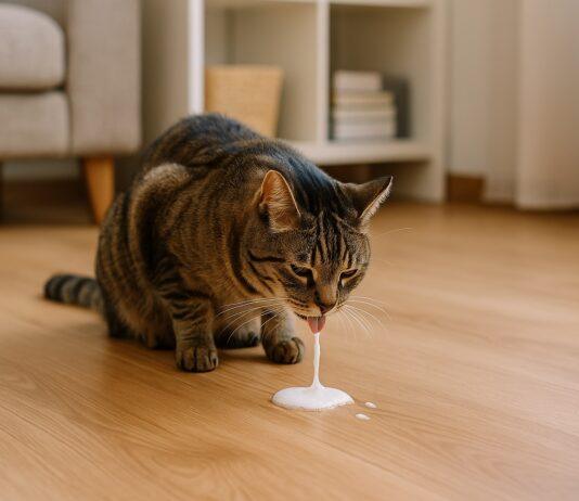 Gatto che vomita schiuma bianca