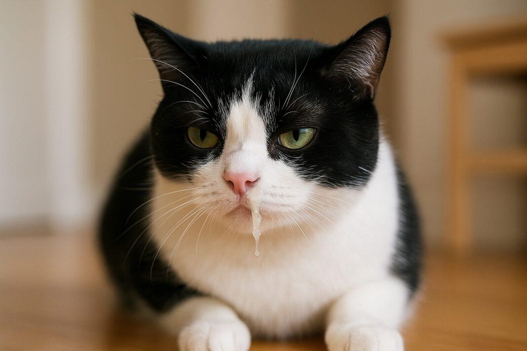 Gatto con il naso che cola Gatto con il naso che cola
