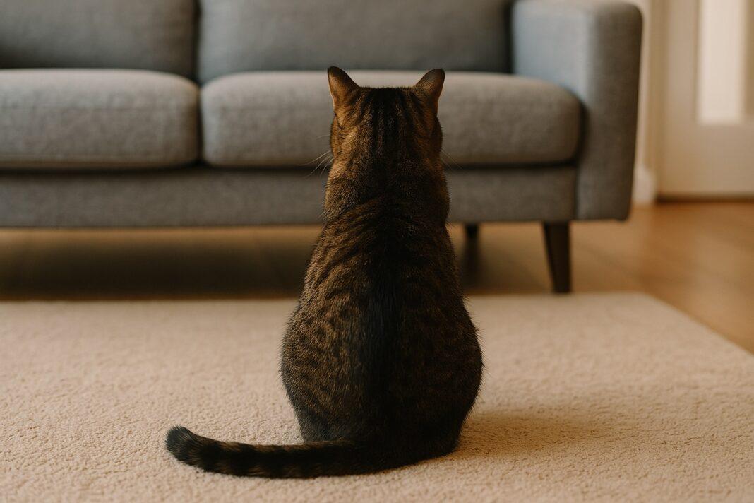 Gatto di spalle: fiducia o fastidio