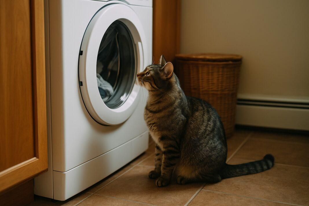 Il mistero del gatto che guarda la lavatrice