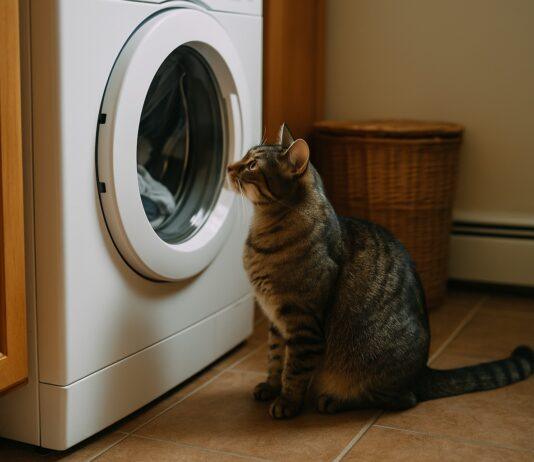 Il mistero del gatto che guarda la lavatrice