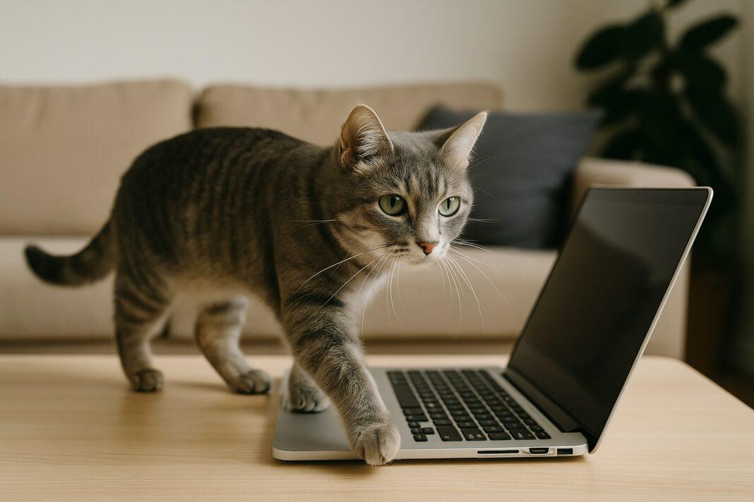 Perché i gatti camminano sui laptop
