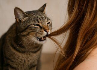Perché i gatti mordicchiano i capelli? Scopri il motivo Perché i gatti mordicchiano i capelli