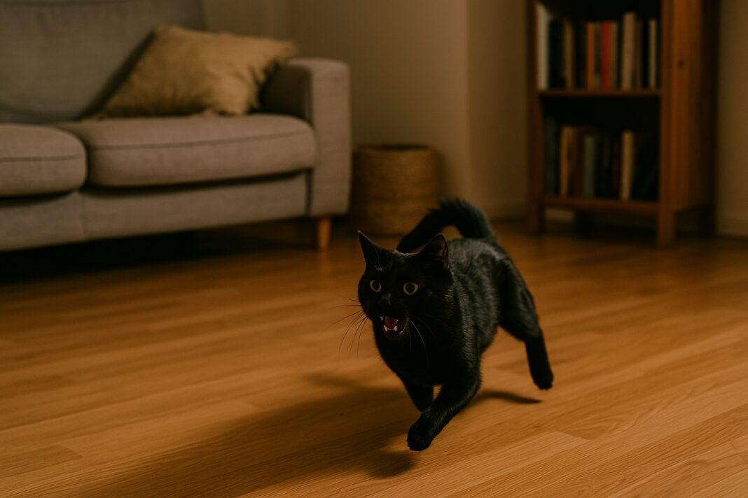 Perché il gatto corre come un pazzo di notte