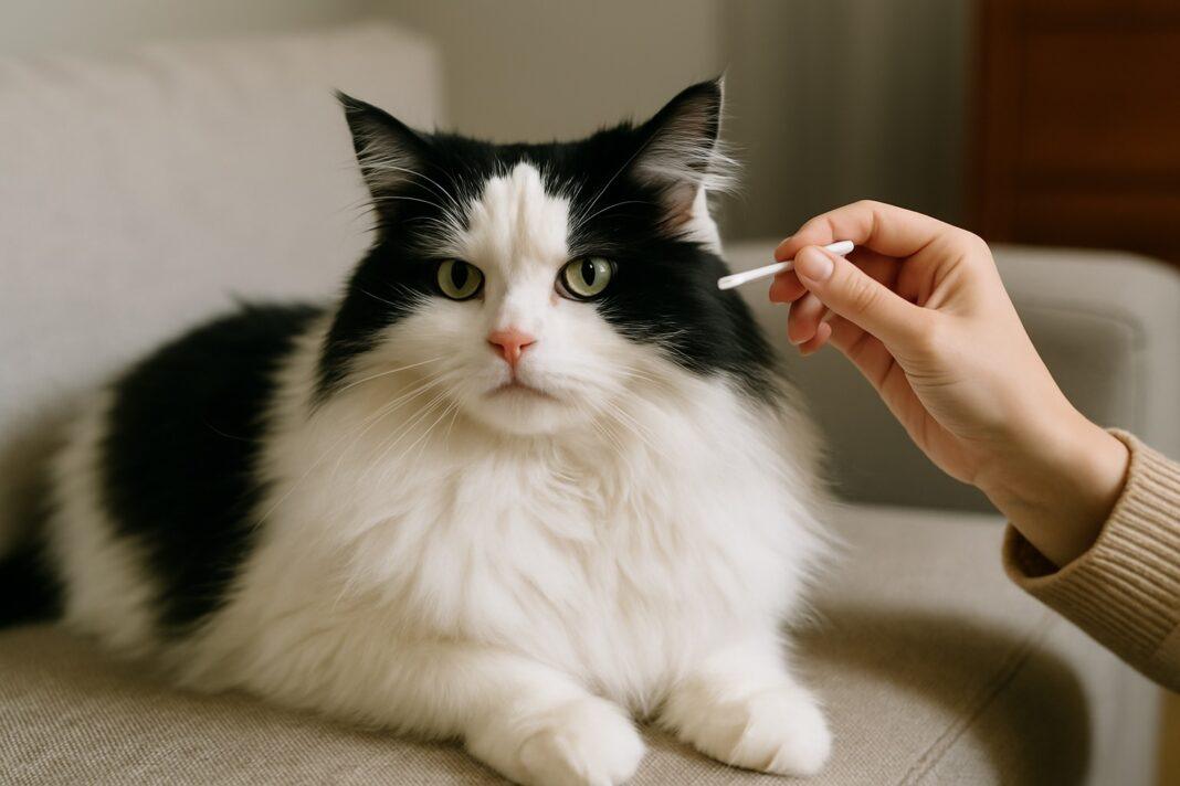 Pulizia delle orecchie del gatto