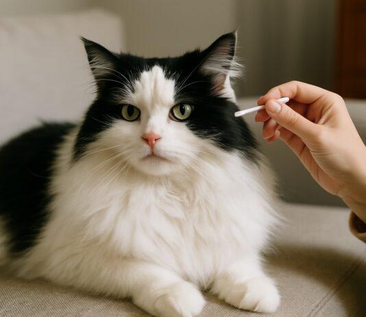 Pulizia delle orecchie del gatto
