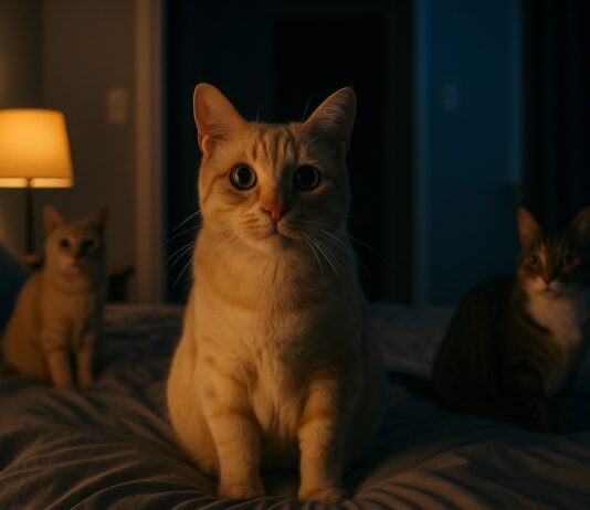 gatto che miagola di notte