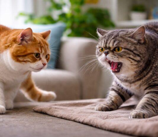 Gatto che soffia all’altro: cosa sta davvero succedendo Gatto che soffia all’altro