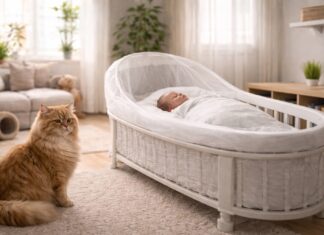 Gatto e neonato: i primi giorni in casa, cosa fare e cosa evitare Gatto e neonato: i primi giorni in casa