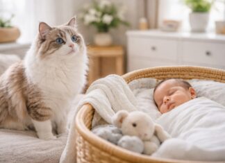 Gatto e neonato in casa: guida completa alla convivenza Gatto e neonato in casa