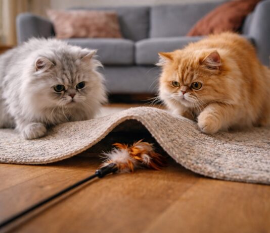 Giochi di caccia casalinghi per stimolare il gatto in casa