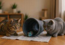 Il gioco del topo nascosto: idea semplice che manda i gatti in estasi