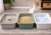 Tipi di sabbietta per gatti: pro e contro reali (minerale, vegetale, silicio) Tipi di sabbietta per gatti