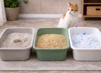 Tipi di sabbietta per gatti: pro e contro reali (minerale, vegetale, silicio) Tipi di sabbietta per gatti