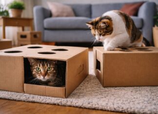 Come riutilizzare scatole e cartone per creare giochi felini cartone per creare giochi felini