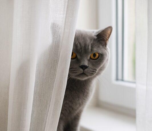 Il fenomeno del “gatto spia” dietro le tende “gatto spia” dietro le tende