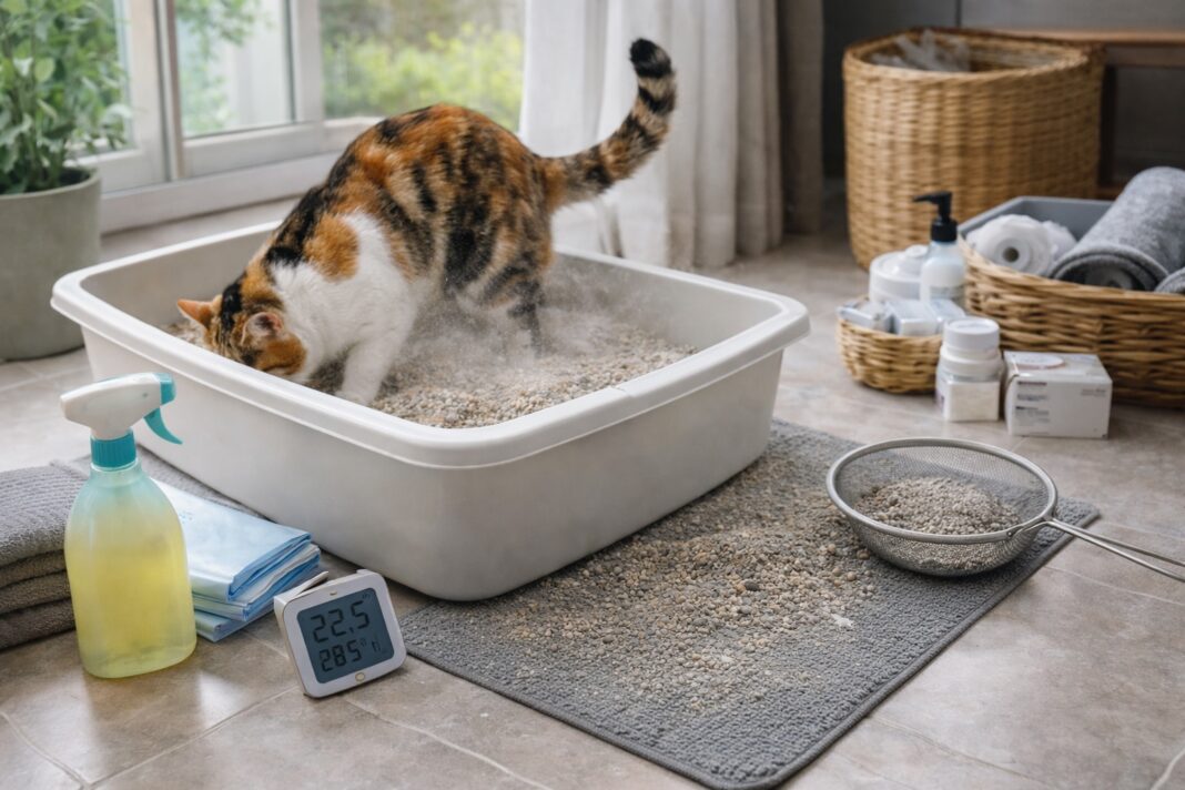 gestione della lettiera del gatto gestione della lettiera del gatto