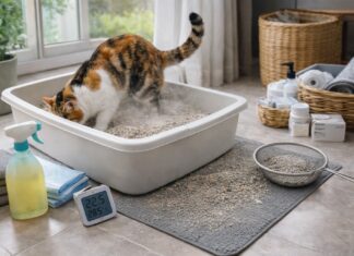 Guida completa alla gestione della lettiera del gatto (senza sporcare casa) gestione della lettiera del gatto