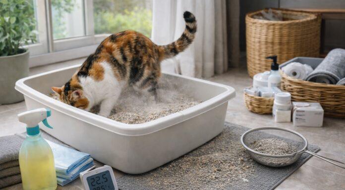 Guida completa alla gestione della lettiera del gatto (senza sporcare casa) gestione della lettiera del gatto