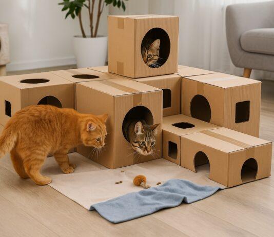 labirinto di scatole per gatti