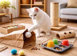 Giochi fai da te per gatti in casa: idee intelligenti per spazi piccoli Giochi fai da te per gatti in casa