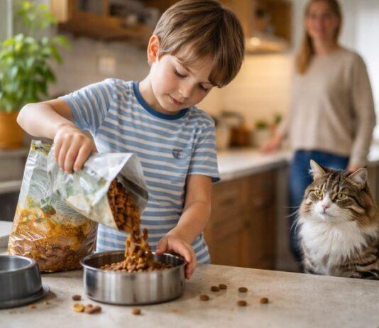 Responsabilizzare un bambino nella cura del gatto: quando e come Responsabilizzare un bambino nella cura del gatto