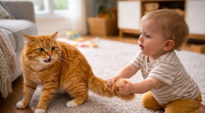 Quando il bambino tira coda e baffi: come proteggere il gatto (e il bambino) bambino tira coda e baffi